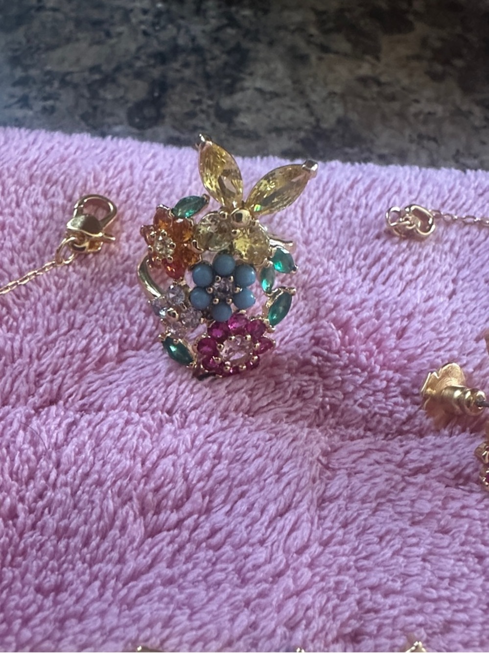 kate spade Gold Multicolor Crystal Floral Bracelet Set - Picture 2 of 5